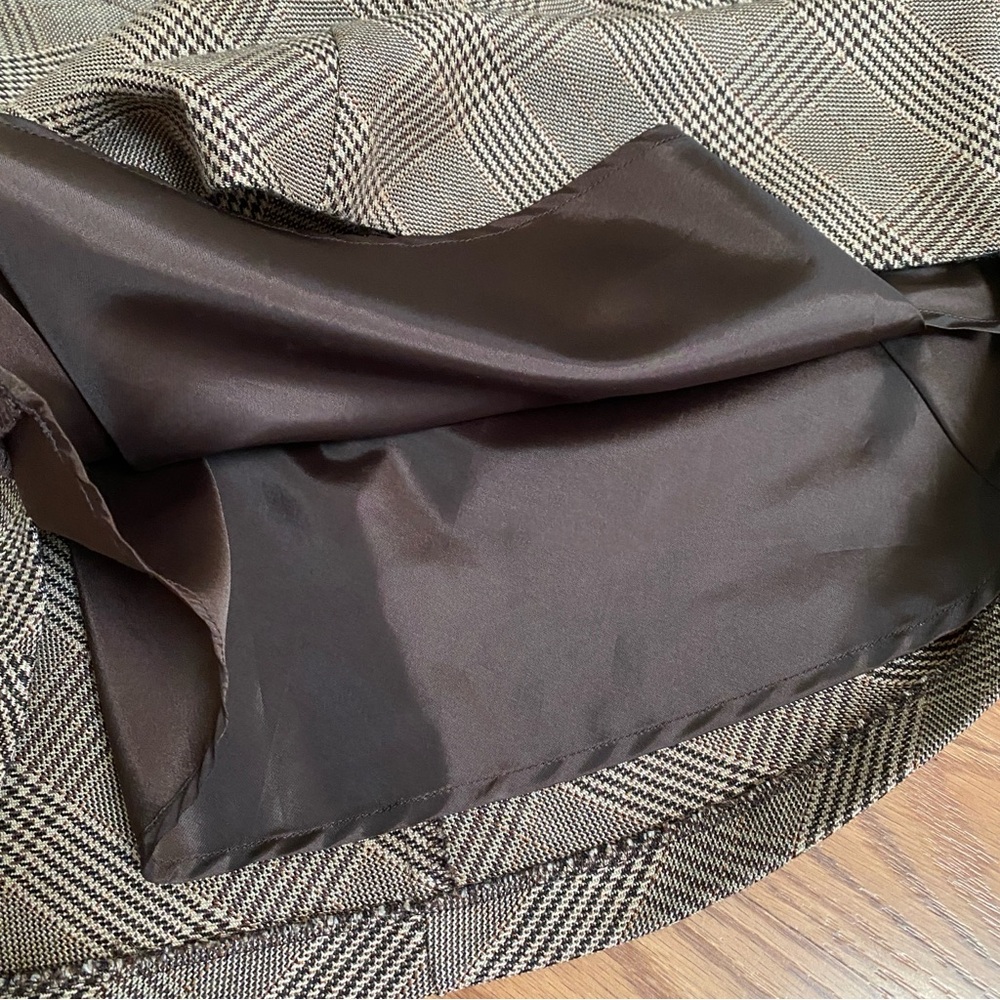 Talbots Wool Plaid Maxi Skirt Womens 10 Brown Check Preppy Academia Class A-Line - Picture 4 of 6